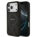 Guess PU Leather 4G Colored Ring MagSafe Black Kryt iPhone 17 Pro