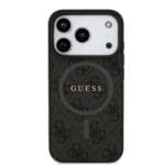 Guess PU Leather 4G Colored Ring MagSafe Black Kryt iPhone 17 Pro