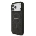 Guess PU Leather 4G Colored Ring MagSafe Black Kryt iPhone 17 Pro Max