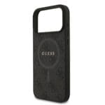 Guess PU Leather 4G Colored Ring MagSafe Black Kryt iPhone 17 Pro Max