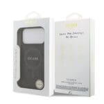 Guess PU Leather 4G Colored Ring MagSafe Black Kryt iPhone 17 Pro Max