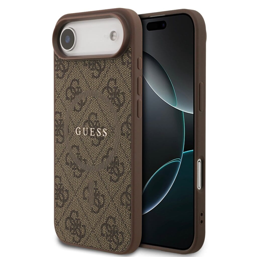 Guess PU Leather 4G Colored Ring MagSafe Brown Kryt iPhone 17 Air
