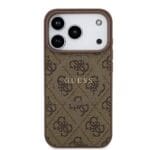 Guess PU Leather 4G Colored Ring MagSafe Brown Kryt iPhone 17 Pro
