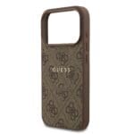 Guess PU Leather 4G Colored Ring MagSafe Brown Kryt iPhone 17 Pro