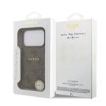 Guess PU Leather 4G Colored Ring MagSafe Brown Kryt iPhone 17 Pro