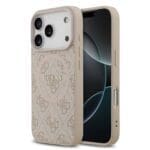 Guess PU Leather 4G Colored Ring MagSafe Pink Kryt iPhone 17 Pro