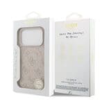 Guess PU Leather 4G Colored Ring MagSafe Pink Kryt iPhone 17 Pro