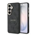 Guess PU Leather 4G Gold Frame Magnetic Black Kryt Samsung Galaxy S26