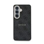 Guess PU Leather 4G Gold Frame Magnetic Black Kryt Samsung Galaxy S26
