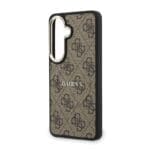 Guess PU Leather 4G Gold Frame Magnetic Brown Kryt Samsung Galaxy S26