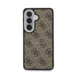 Guess PU Leather 4G Gold Frame Magnetic Brown Kryt Samsung Galaxy S26 Plus