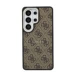 Guess PU Leather 4G Gold Frame Magnetic Brown Kryt Samsung Galaxy S26 Ultra