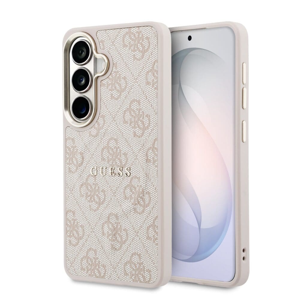 Guess PU Leather 4G Gold Frame Magnetic Pink Kryt Samsung Galaxy S26