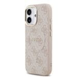 Guess PU Leather 4G Gold Frame MagSafe Pink Kryt iPhone 17