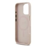 Guess PU Leather 4G Gold Frame MagSafe Pink Kryt iPhone 17