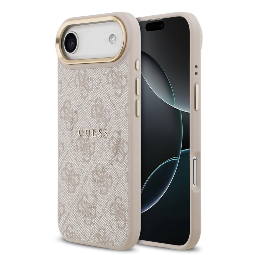 Guess PU Leather 4G Gold Frame MagSafe Pink Kryt iPhone 17 Air