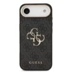 Guess PU Leather 4G Metal Logo Gold Frame Black Kryt iPhone 17 Air