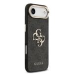 Guess PU Leather 4G Metal Logo Gold Frame Black Kryt iPhone 17 Air