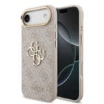 Guess PU Leather 4G Metal Logo Gold Frame Pink Kryt iPhone 17 Air