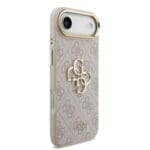 Guess PU Leather 4G Metal Logo Gold Frame Pink Kryt iPhone 17 Air