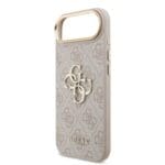 Guess PU Leather 4G Metal Logo Gold Frame Pink Kryt iPhone 17 Air