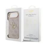 Guess PU Leather 4G Metal Logo Gold Frame Pink Kryt iPhone 17 Air