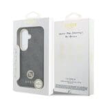 Guess PU Leather 4G Strass Logo Gold Frame Magnetic Black Kryt Samsung Galaxy S26