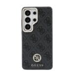Guess PU Leather 4G Strass Logo Gold Frame Magnetic Black Kryt Samsung Galaxy S26 Ultra
