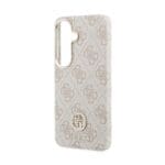 Guess PU Leather 4G Strass Logo Gold Frame Magnetic Pink Kryt Samsung Galaxy S26