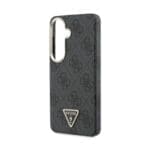 Guess PU Leather 4G Strass Triangle Logo Gold Frame Magnetic Black Kryt Samsung Galaxy S26
