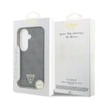 Guess PU Leather 4G Strass Triangle Logo Gold Frame Magnetic Black Kryt Samsung Galaxy S26
