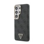 Guess PU Leather 4G Strass Triangle Logo Gold Frame Magnetic Black Kryt Samsung Galaxy S26 Ultra