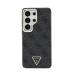 Guess PU Leather 4G Strass Triangle Logo Gold Frame Magnetic Black Kryt Samsung Galaxy S26 Ultra