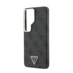 Guess PU Leather 4G Strass Triangle Logo Gold Frame Magnetic Black Kryt Samsung Galaxy S26 Ultra