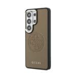 Guess PU Perforated 4G Logo Magnetic Brown Kryt Samsung Galaxy S26 Ultra