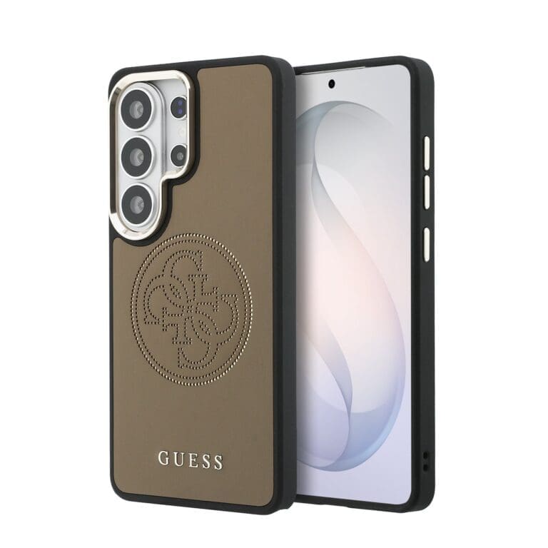 Guess PU Perforated 4G Logo Magnetic Brown Kryt Samsung Galaxy S26 Ultra