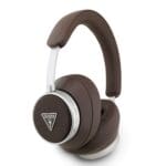 Guess PU Saffiano Triangle Logo ENC Wireless Headphones Brown