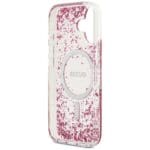 Guess Resin Bottom Glitter MagSafe Pink Kryt iPhone 17
