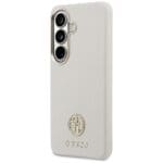 Guess Rhinestone Round Logo MagSafe Beige Kryt Samsung Galaxy S26