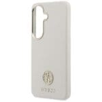 Guess Rhinestone Round Logo MagSafe Beige Kryt Samsung Galaxy S26