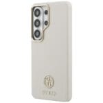 Guess Rhinestone Round Logo MagSafe Beige Kryt Samsung Galaxy S26 Ultra