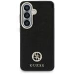 Guess Rhinestone Round Logo MagSafe Black Kryt Samsung Galaxy S26