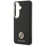 Guess Rhinestone Round Logo MagSafe Black Kryt Samsung Galaxy S26