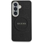 Guess Saffiano Peony Embossed Ring MagSafe Black Kryt Samsung Galaxy S26