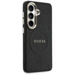 Guess Saffiano Peony Embossed Ring MagSafe Black Kryt Samsung Galaxy S26