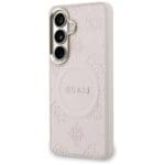 Guess Saffiano Peony Embossed Ring MagSafe Pink Kryt Samsung Galaxy S26