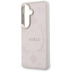 Guess Saffiano Peony Embossed Ring MagSafe Pink Kryt Samsung Galaxy S26