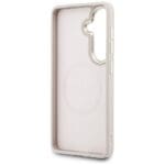 Guess Saffiano Peony Embossed Ring MagSafe Pink Kryt Samsung Galaxy S26