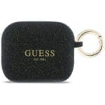 Guess Silicone Glitter Ring Black Kryt AirPods Pro