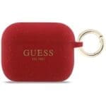 Guess Silicone Glitter Ring fuchsia Kryt AirPods Pro